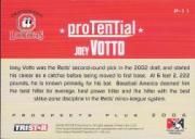 2006 TRISTAR Prospects Plus ProTential #11 Joey Votto back image