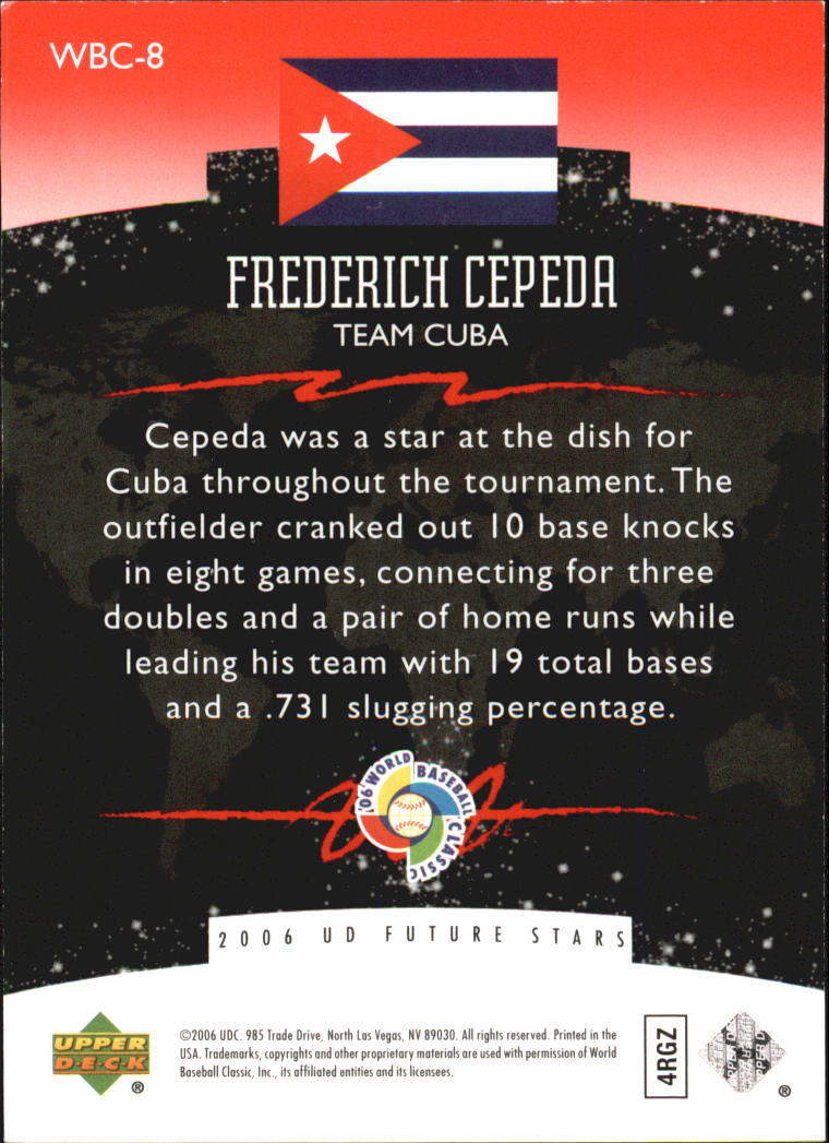 2006 Upper Deck Future Stars World Future Stars Red #8 Frederich Cepeda back image