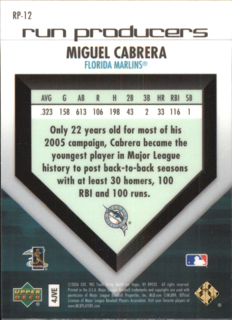 Miguel Cabrera 2006 Uppper Deck Spectrum Special FX Materials Game