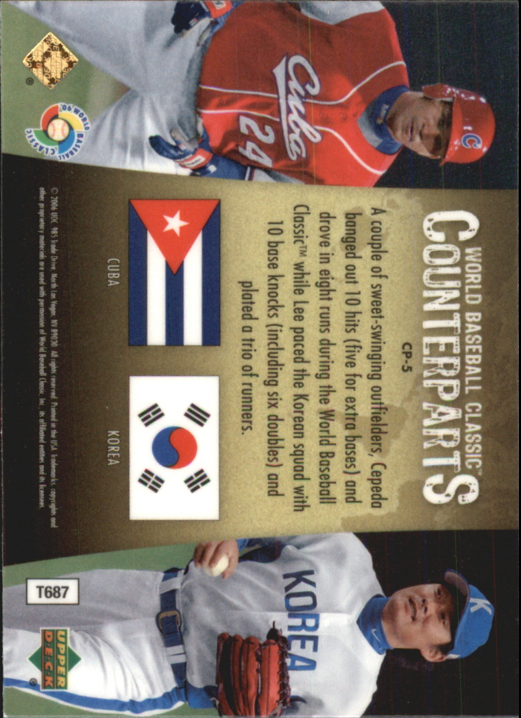 2006 Upper Deck Special F/X WBC Counterparts #5 Frederich Cepeda/Jong Beom Lee back image