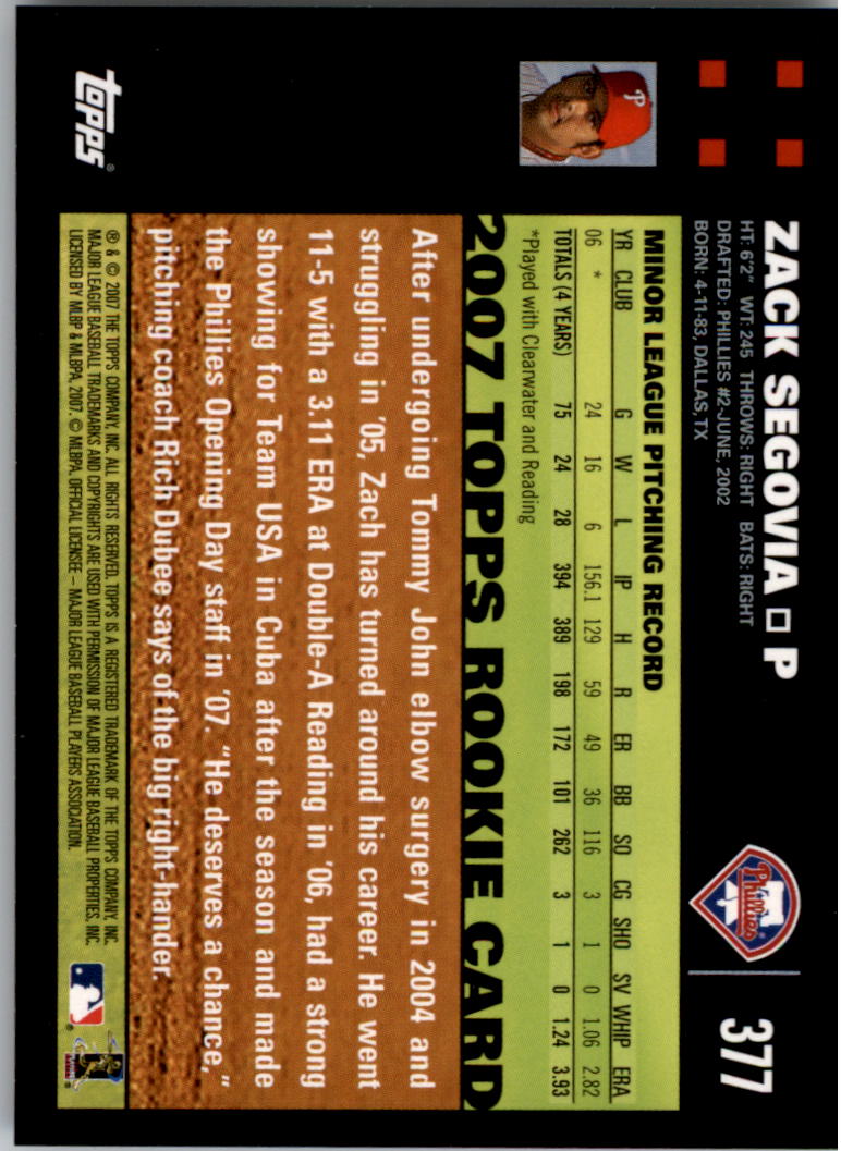 A0058- 2007 Topps Baseball Cards 247-491 +Rookies -You Pick- 15+ FREE US SHIP - Picture 224 of 434