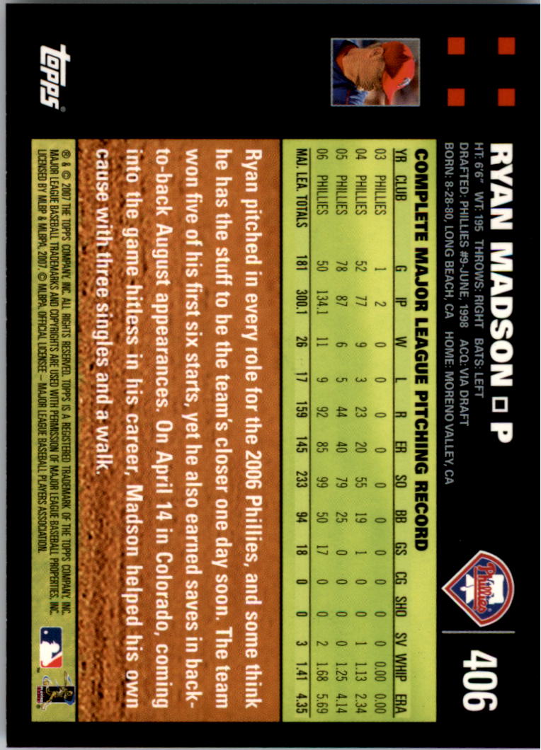 A0058- 2007 Topps Baseball Cards 247-491 +Rookies -You Pick- 15+ FREE US SHIP - Picture 278 of 434