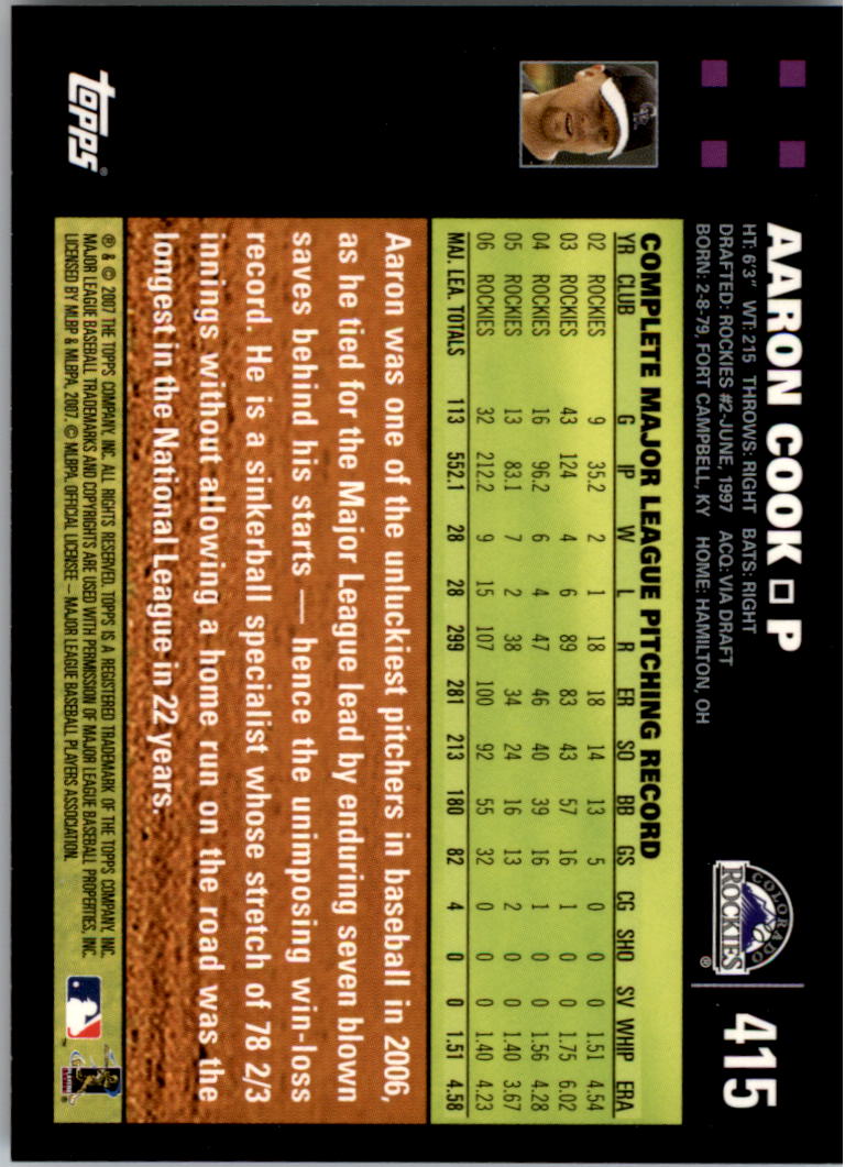 A0058- 2007 Topps Baseball Cards 247-491 +Rookies -You Pick- 15+ FREE US SHIP - Picture 294 of 434
