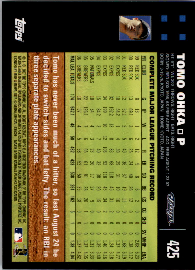 2007 Topps Baseball (Pick Card From List 247-491) C78 04-24 - Picture 273 of 377