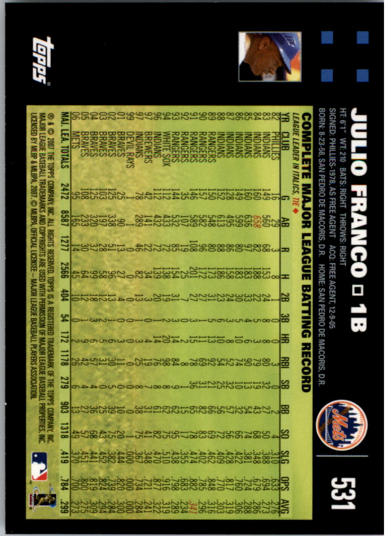 A0058- 2007 Topps Baseball Karten 492-661 + Einsätze -du Pick- 15 + Gratis US - Bild 75 von 317