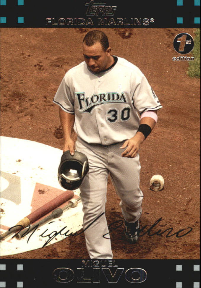 Mike Jacobs autographed baseball card (Florida Marlins) 2007 Topps #134