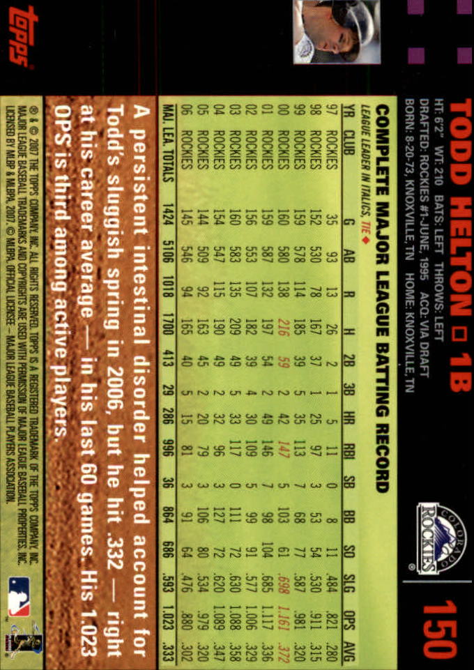 B4549- 2007 Topps Rot Rücken BB Karten 1-250 Parallel -du Pick- 15 + Kostenlose - Bild 297 von 493
