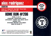 2007 Topps Alex Rodriguez Road to 500 #ARHR206 Alex Rodriguez back image