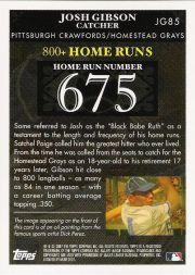 2007 Topps Gibson Home Run History #JG85 Josh Gibson back image