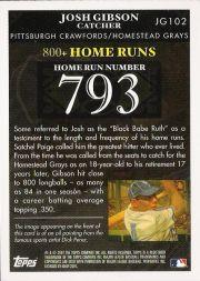 2007 Topps Gibson Home Run History #JG102 Josh Gibson back image