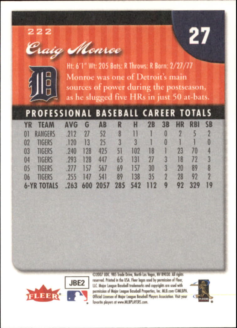 A1724- 2007 Fleer Baseball Card #s 1-250 +Rookies -You Pick- 15+ FREE US SHIP - Picture 437 of 491