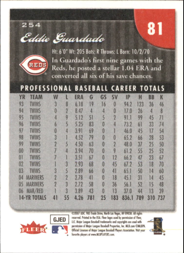 A1724- 2007 Fleer Baseball Cards 251-400 +Inserts -You Pick- 15+ FREE US SHIP - Picture 9 of 327