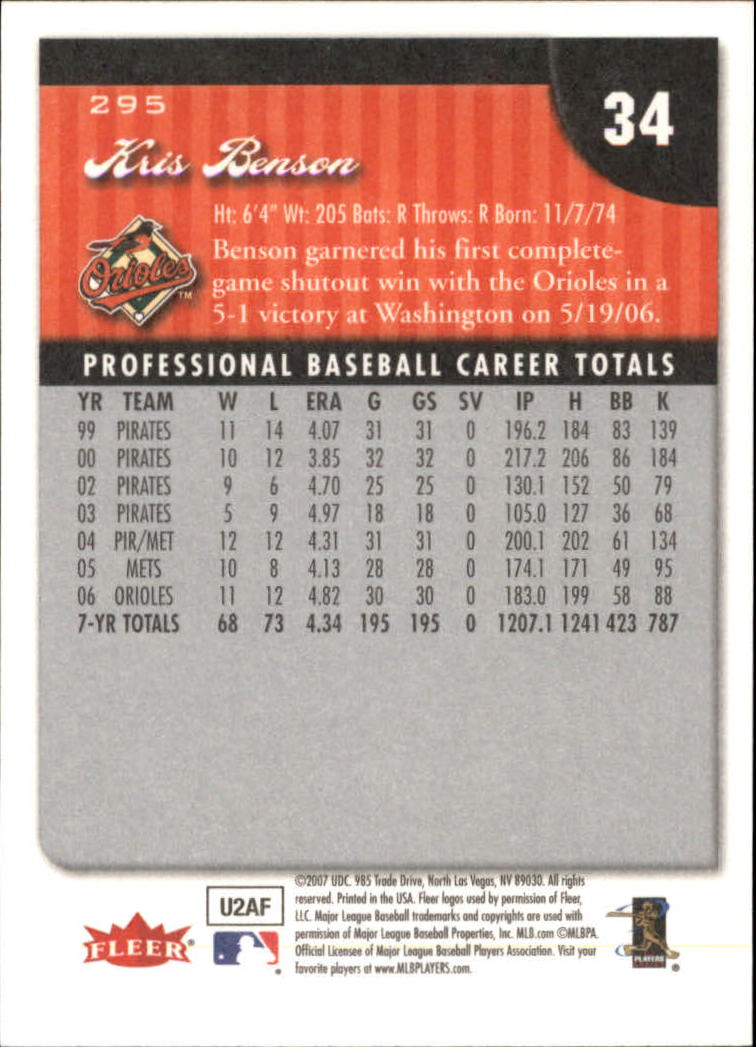 A1724- 2007 Fleer Baseball Cards 251-400 +Inserts -You Pick- 15+ FREE US SHIP - Picture 87 of 327