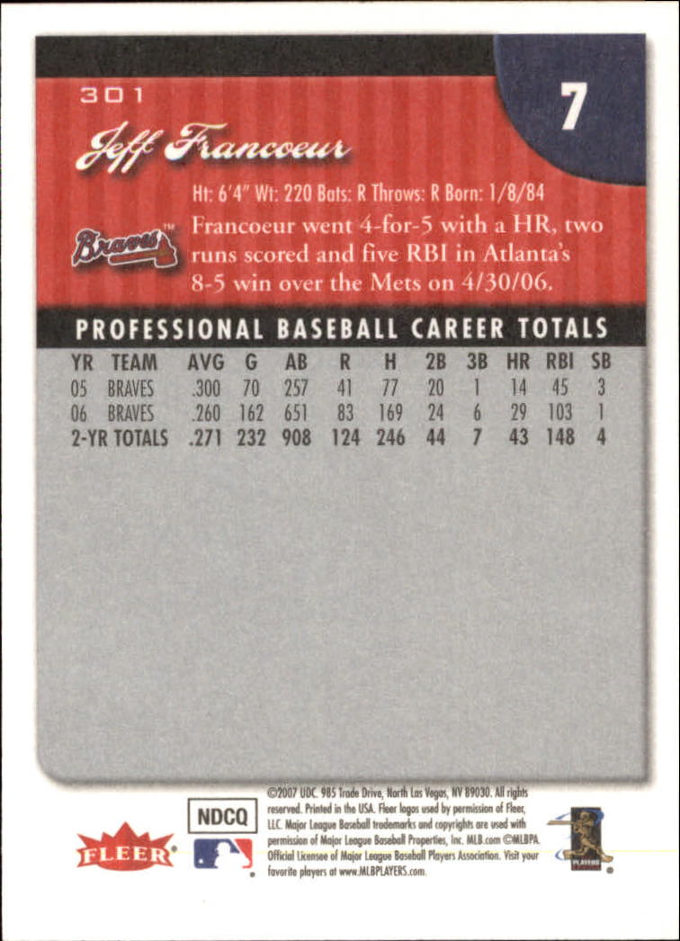 A1724- 2007 Fleer Baseball Cards 251-400 +Inserts -You Pick- 15+ FREE US SHIP - Picture 99 of 327