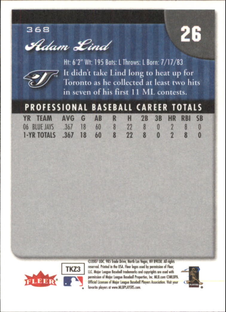 A1724- 2007 Fleer Baseball Cards 251-400 +Inserts -You Pick- 15+ FREE US SHIP - Picture 233 of 327