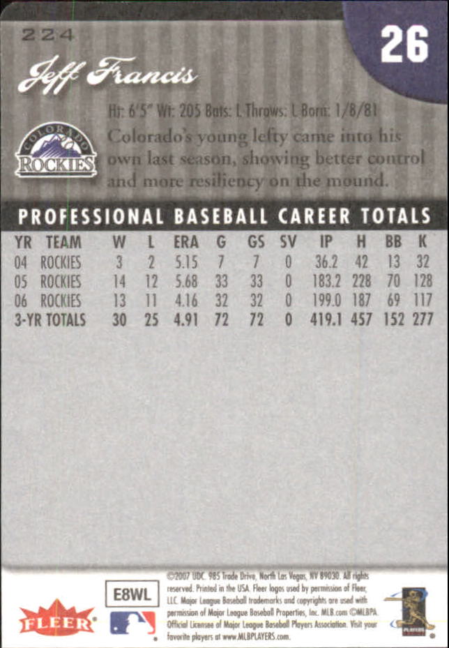 2007 Fleer Baseball "Mini Die Cuts" Parallel Cards - Picture 40 of 54