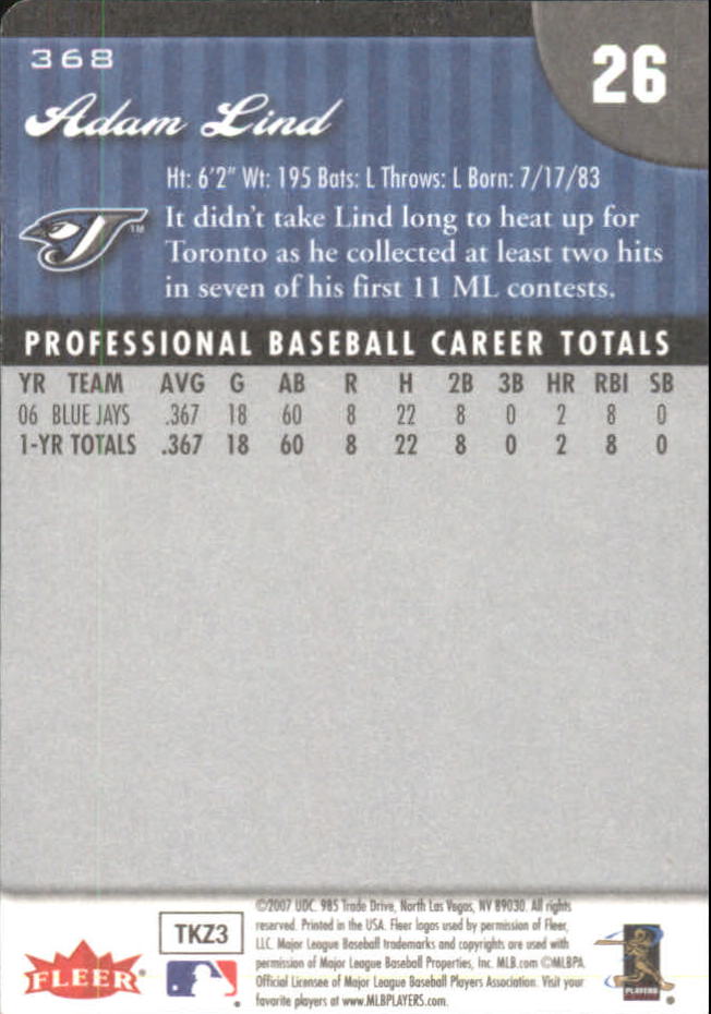 2007 Fleer Baseball "Mini Die Cuts" Parallel Cards - Picture 54 of 54