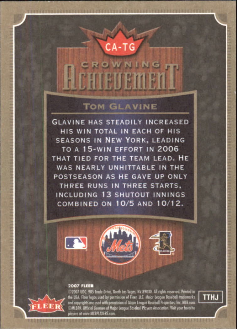 2007 Fleer Baseball "Crowning Achievement" Insert Cards - Picture 19 of 21