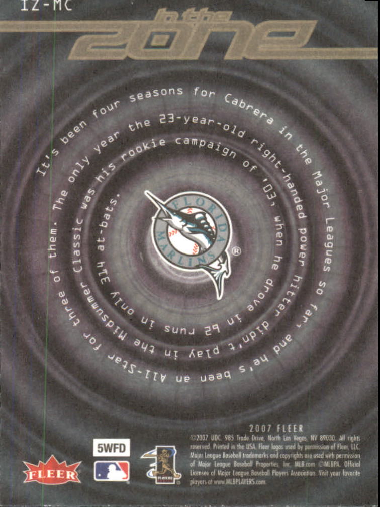 2007 Fleer Baseball "In the Zone" Insert Cards - Picture 7 of 13