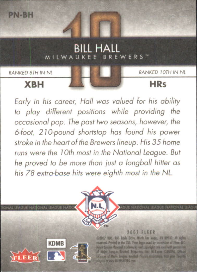 2007 Fleer Perfect 10 #BH Bill Hall back image