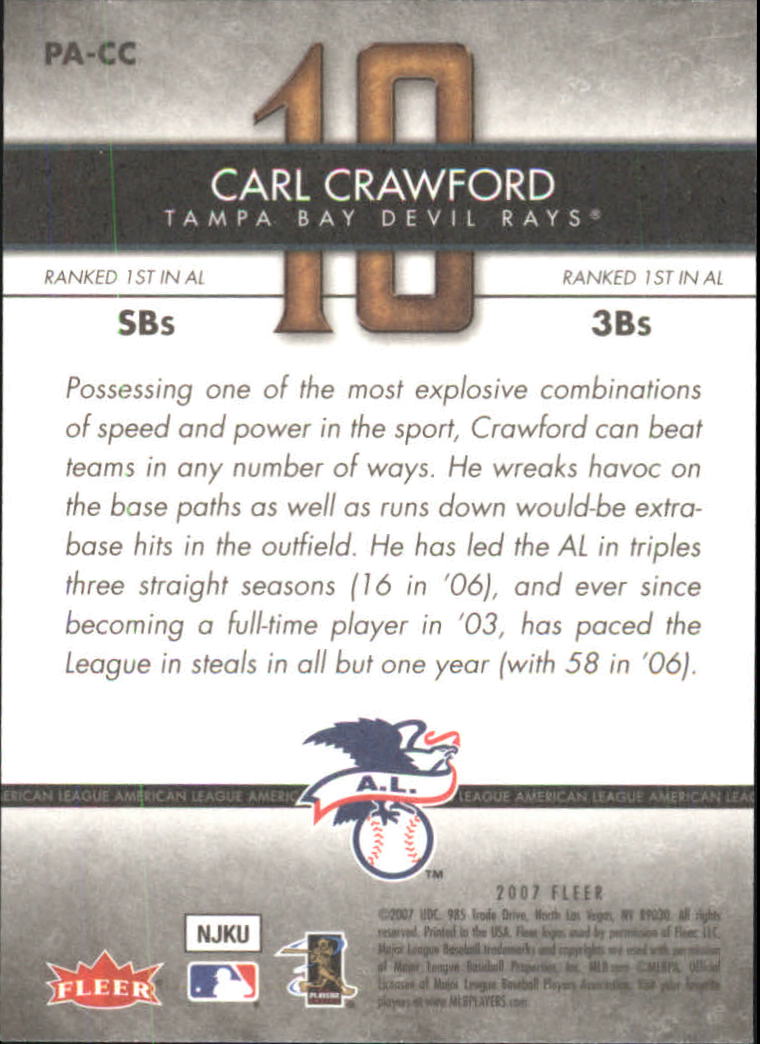 2007 Fleer Perfect 10 #CC Carl Crawford back image