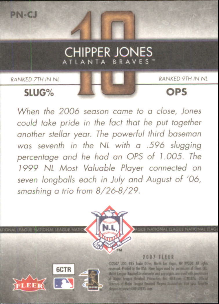 2007 Fleer Perfect 10 #CJ Chipper Jones back image