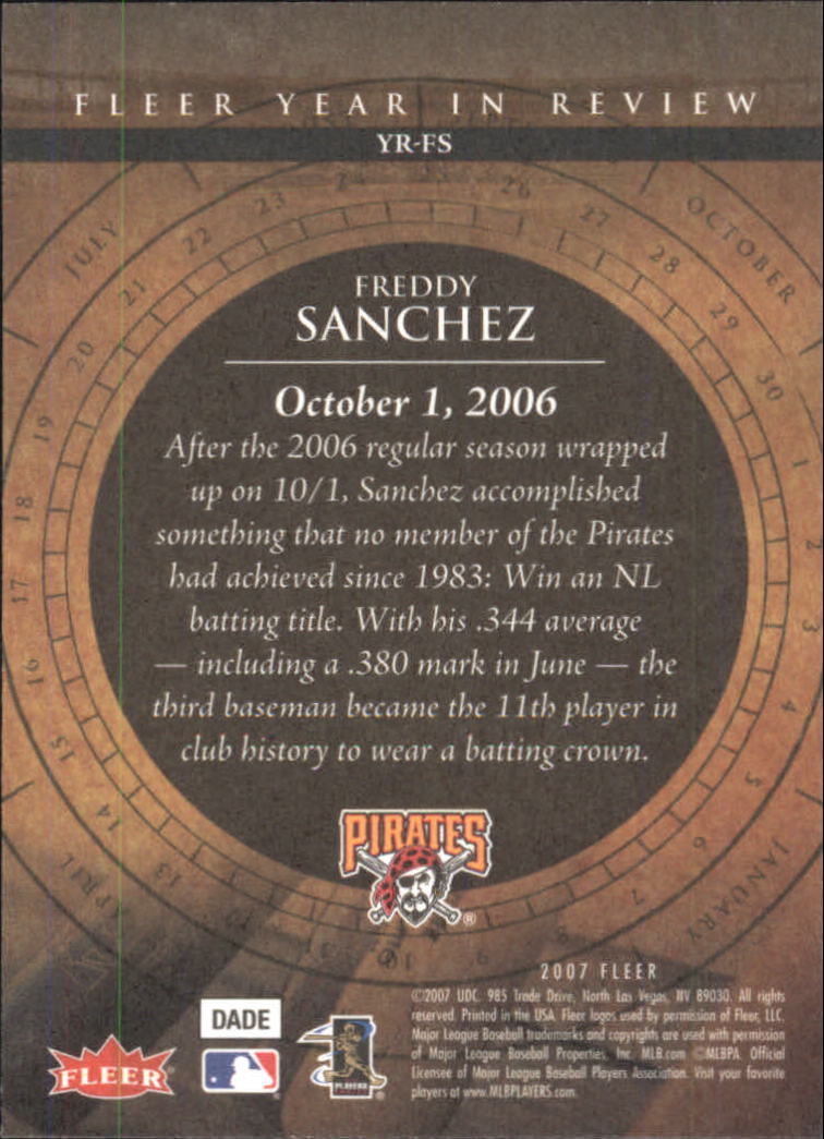 2007 Fleer Baseball "Year in Review" Insert Cards - Picture 9 of 21