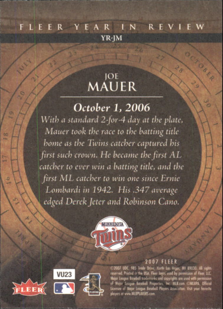 2007 Fleer Baseball "Year in Review" Insert Cards - Picture 11 of 21