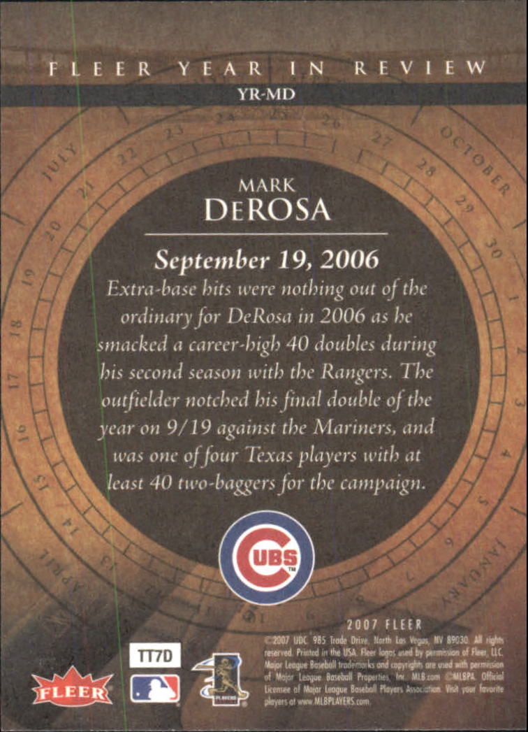2007 Fleer Baseball "Year in Review" Insert Cards - Picture 15 of 21