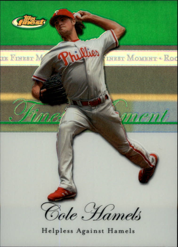 2007 Finest Rookie Finest Moments Refractors Green #CH Cole Hamels