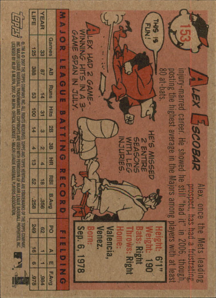 A2081- 2007 Topps Heritage BB Cards 1-218 +Rookies -You Pick- 15+ FREE US SHIP - Picture 124 of 472