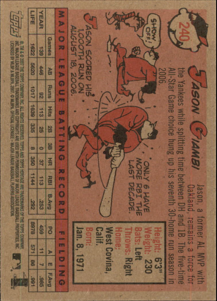 A2081- 2007 Topps Heritage BB #s 219-468 +Rookies -You Pick- 15+ FREE US SHIP - Picture 447 of 465