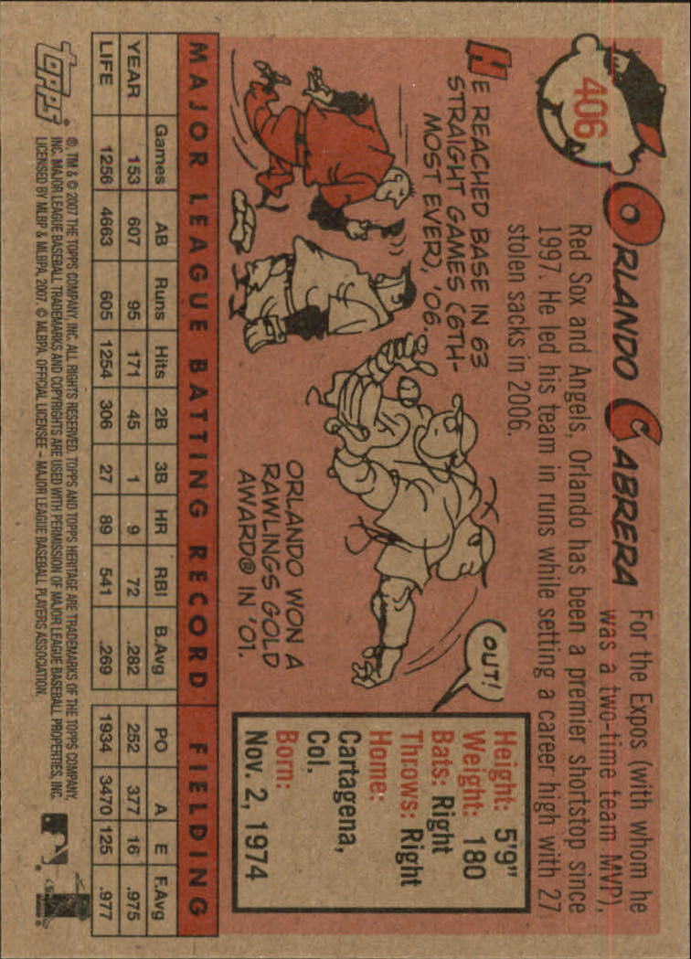 A2081- 2007 Topps Heritage BB #s 219-468 +Rookies -You Pick- 15+ FREE US SHIP - Picture 241 of 465
