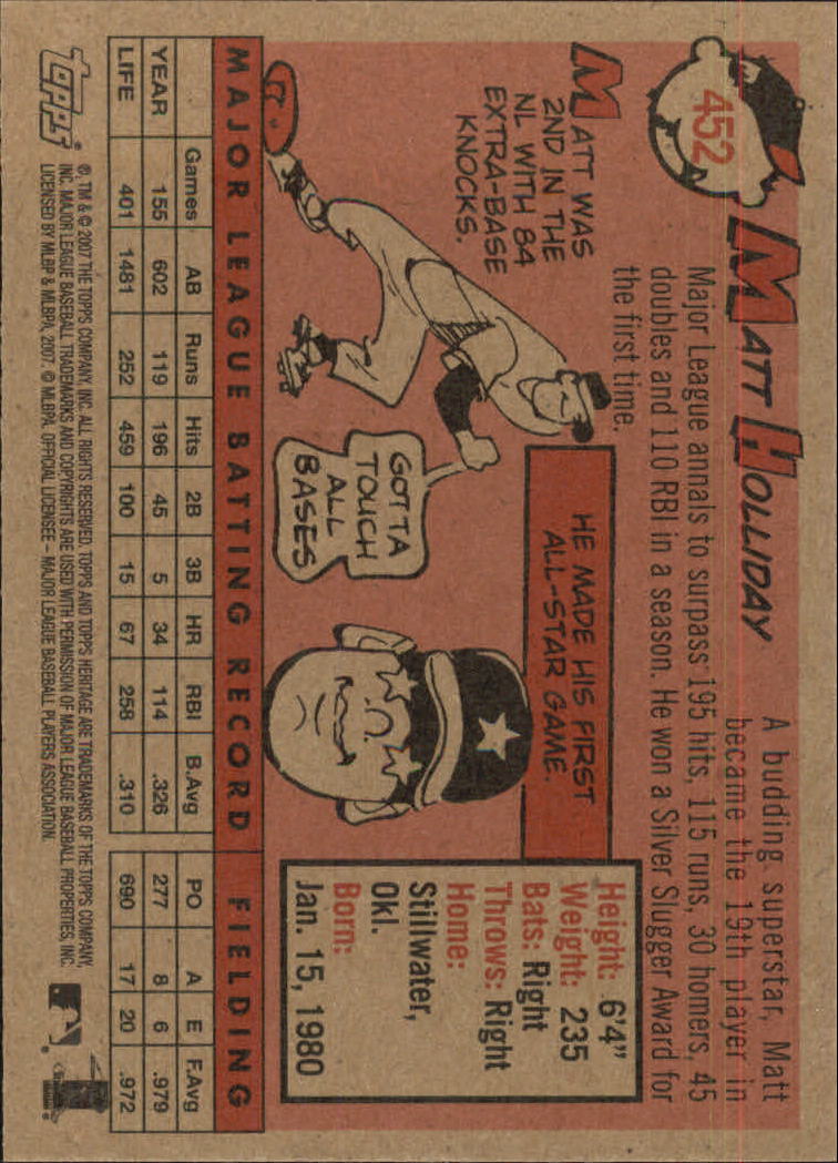 A2081- 2007 Topps Heritage BB #s 219-468 +Rookies -You Pick- 15+ FREE US SHIP - Picture 371 of 465