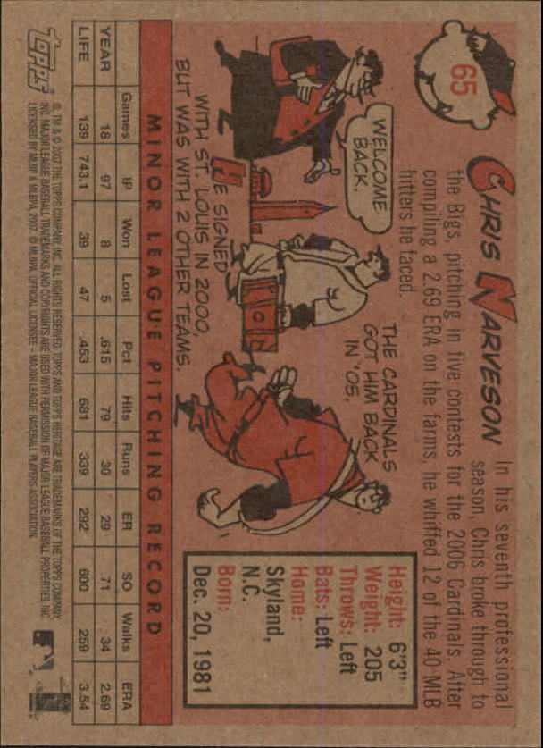A2081- 2007 Topps Heritage BB Cards 1-218 +Rookies -You Pick- 15+ FREE US SHIP - Picture 359 of 472