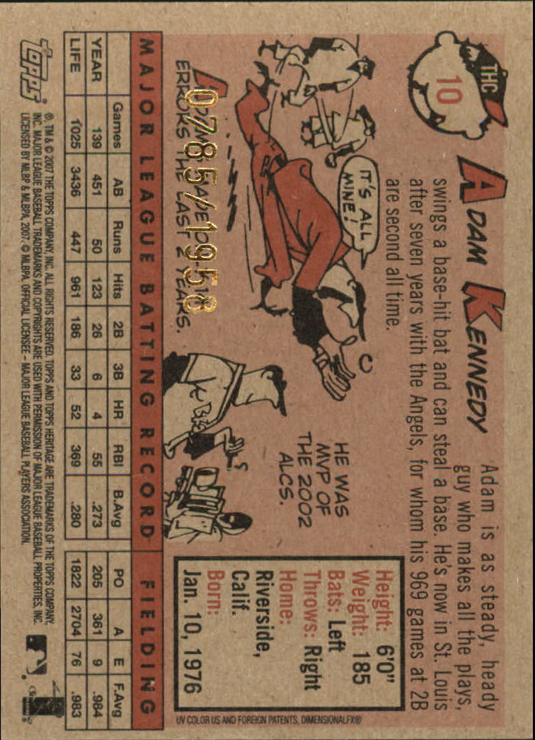 2007 Topps Heritage Baseball "Insert" Cards - Picture 15 of 85