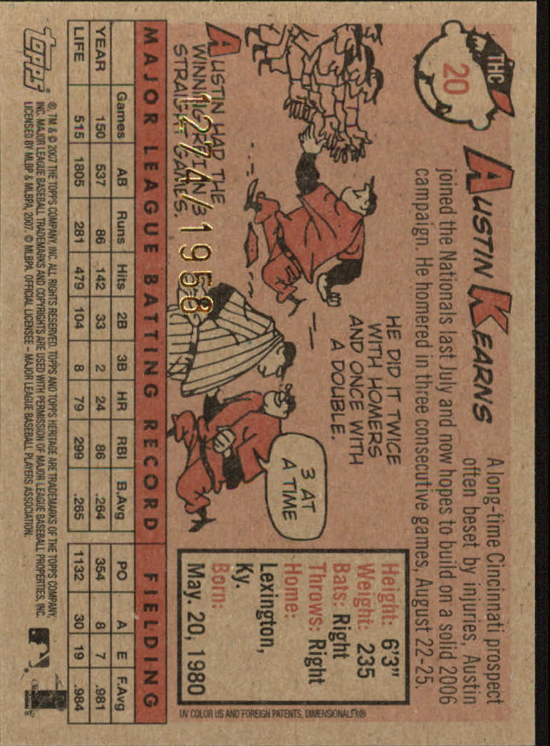 2007 Topps Heritage Baseball "Insert" Cards - Picture 17 of 85