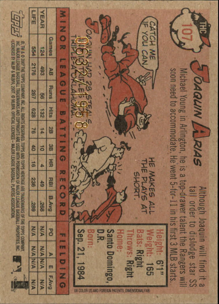 2007 Topps Heritage Baseball "Insert" Cards - Picture 31 of 85