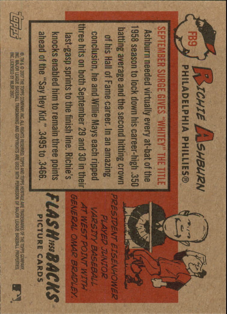 2007 Topps Heritage Baseball "Insert" Cards - Picture 49 of 85