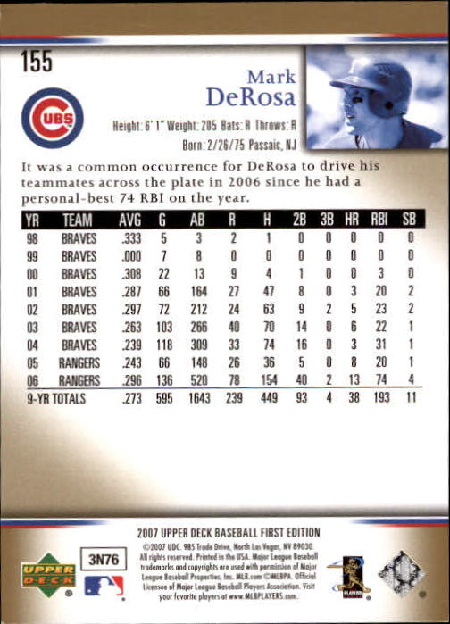 2007 Upper Deck First Edition Baseball Card Pick 134-300 - Picture 32 of 261