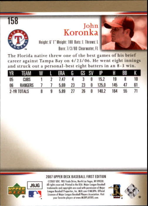 2007 Upper Deck First Edition Baseball Card Pick 134-300 - Picture 38 of 261