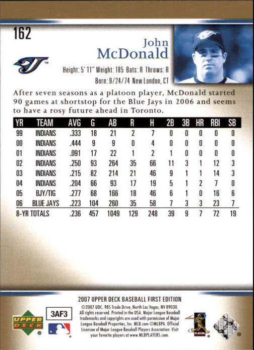 2007 Upper Deck First Edition Baseball Card Pick 134-300 - Picture 43 of 261