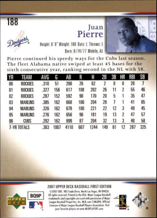 2007 Upper Deck First Edition Baseball Card Pick 134-300 - Picture 82 of 261
