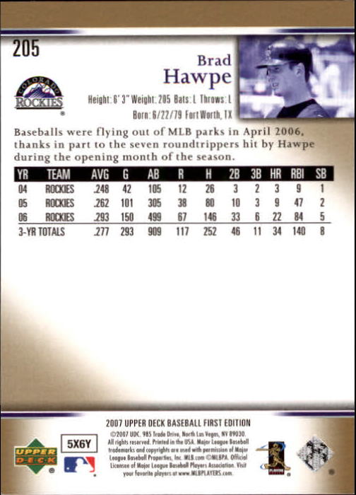 2007 Upper Deck First Edition Baseball Card Pick 134-300 - Picture 107 of 261
