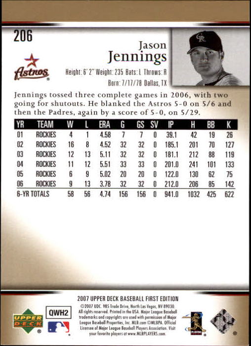 2007 Upper Deck First Edition Baseball Card Pick 134-300 - Picture 109 of 261