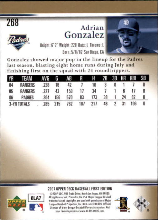 2007 Upper Deck First Edition Baseball Card Pick 134-300 - Picture 209 of 261