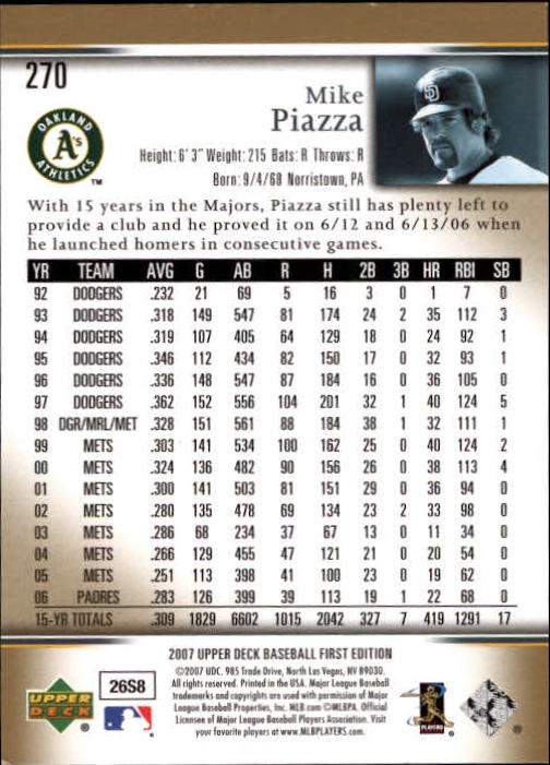 2007 Upper Deck First Edition Baseball Card Pick 134-300 - Picture 213 of 261