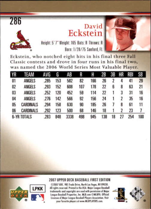 2007 Upper Deck First Edition Baseball Card Pick 134-300 - Picture 240 of 261