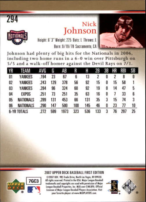 2007 Upper Deck First Edition Baseball Card Pick 134-300 - Picture 254 of 261