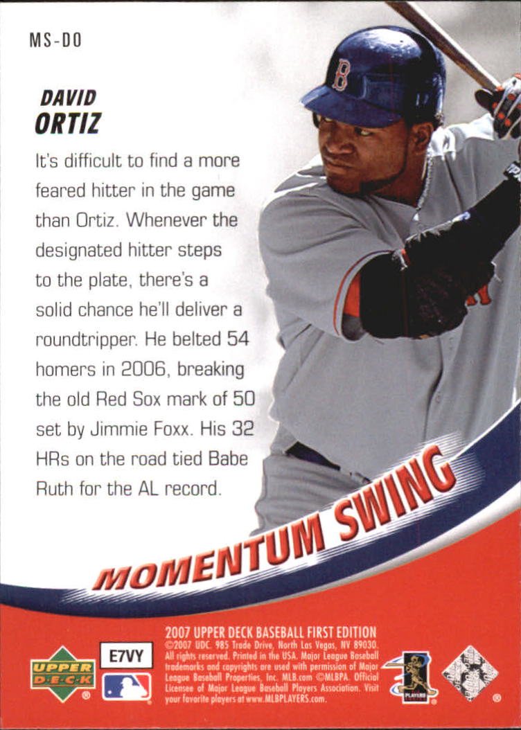 2007 Upper Deck First Edition Momentum Swing #DO David Ortiz back image